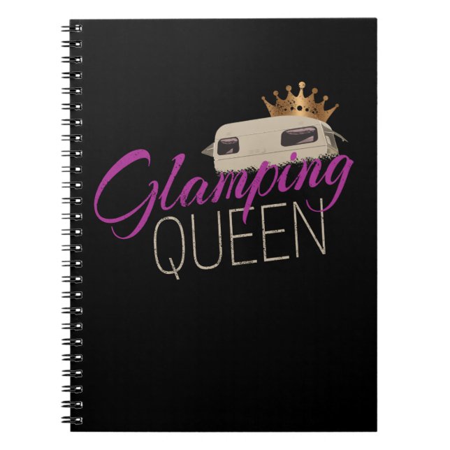 Cuaderno Glamour Queen Camping con caravanas vintage (Frente)