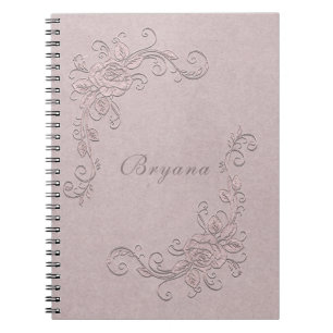 Cuaderno Glamour rústico vintage Elegante Rosa Shabby Chic