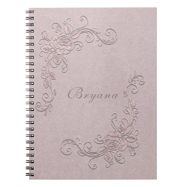 Cuaderno Glamour rústico vintage Elegante Rosa Shabby Chic (Frente)