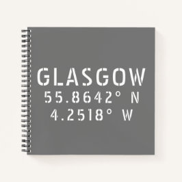 Cuaderno Glasgow Escocia Latitud y longitud