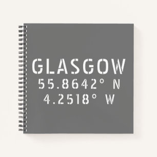 Cuaderno Glasgow Escocia Latitud y longitud