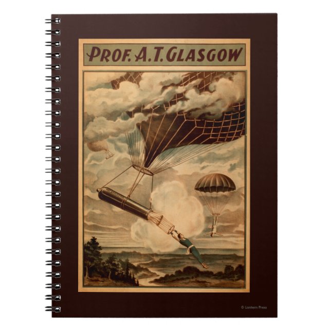 Cuaderno Glasgow Poster de teatro de globo aerostático de c (Frente)