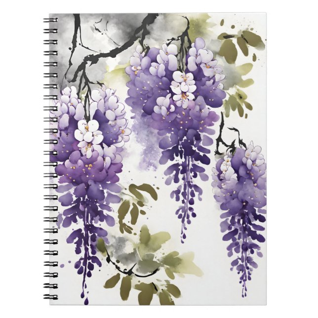 Cuaderno Glicina - Flores de acuarela (Frente)