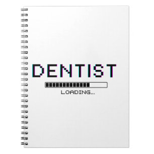 Cuaderno Glitch de carga de dentista Humor de píxel