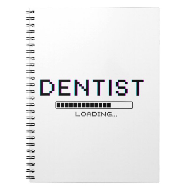 Cuaderno Glitch de carga de dentista Humor de píxel (Frente)