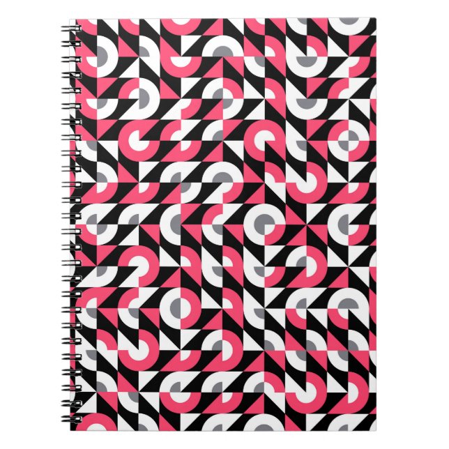 Cuaderno Glitch vintage: Patrón abstracto geométrico (Frente)