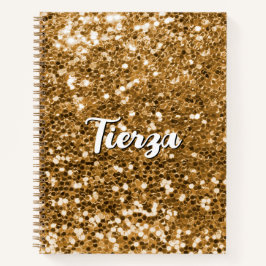 Cuaderno Glitter Personalizado Dorado Grueso