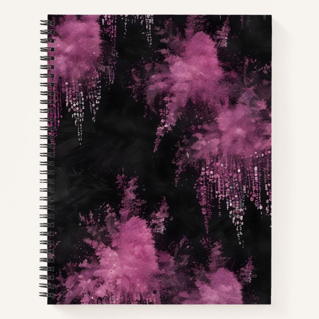 Cuaderno Glitter Rosa sobre Negro (Anverso)