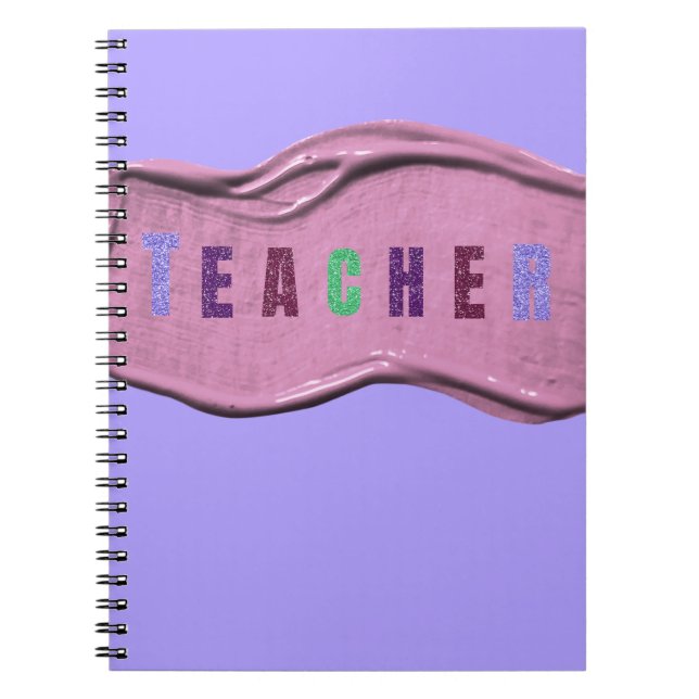 Cuaderno Glitter Teacher Colorful Letters  (Frente)