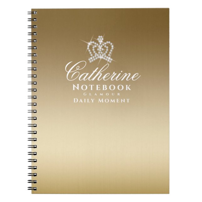 Cuaderno Glittering Crown Metallic Gold (Frente)