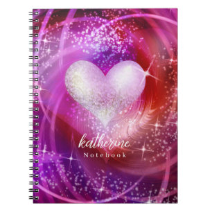 Cuaderno Glittering Heart Magenta