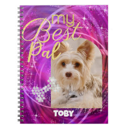 Cuaderno Glittering Mascota Dog Photo Mangenta