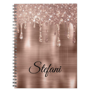 Cuaderno Glittery Rose Gold Drits Dos placas de lugar de no