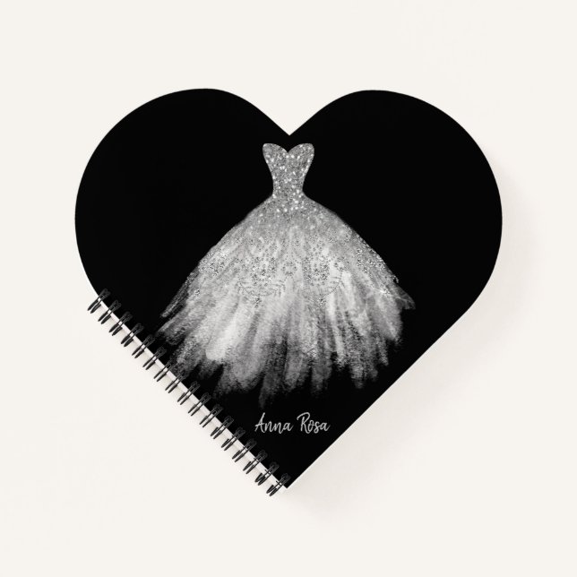 Cuaderno *~* Glittler Boda vestido Boda vestido corazón (Anverso)