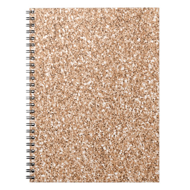 Cuaderno Glitz Purpurina de Rubor de Peach Rosa Gold (Frente)