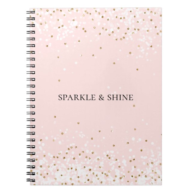 Cuaderno Glitz Sparkle de Rubor Pink White Gold (Frente)