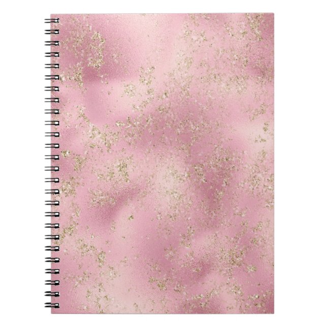Cuaderno Glitz Sparkle, Purpurina de oro rosa (Frente)