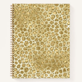 Cuaderno Glitzy Glam Oro Purpurina Estampado Leopardo   