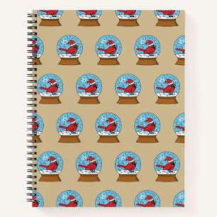 Cuaderno Globe de nieve con cardenal rojo curado