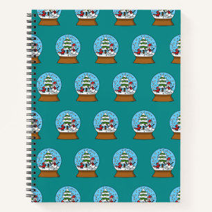Cuaderno Globe de nieve con cardenal Snowman y árbol de pin