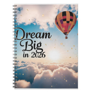 Cuaderno Globo aerostático aventurero "Sueña en grande 2026
