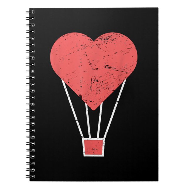 Cuaderno Globo aerostático caliente corazón lindo (Frente)
