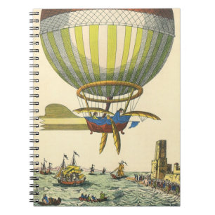 Cuaderno Globo aerostático de ciencia ficción steampunk vin