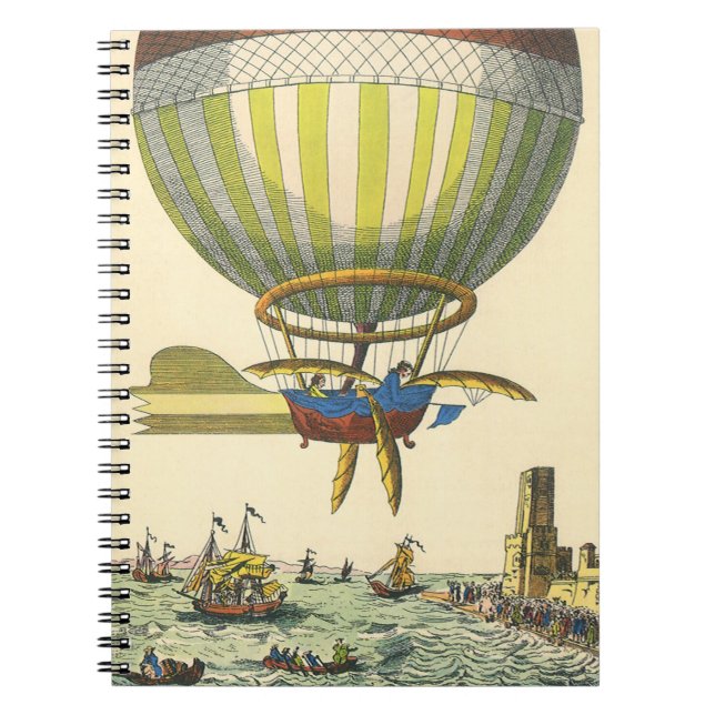 Cuaderno Globo aerostático de ciencia ficción steampunk vin (Frente)