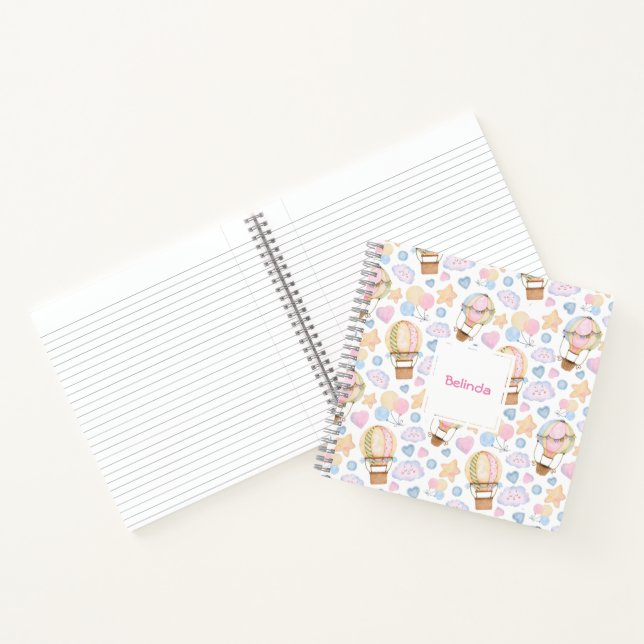 Cuaderno Globo aerostático patrón caprichoso acuarela (Interior)