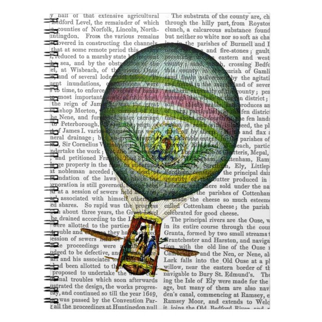 Cuaderno Globo de aire caliente azul claro (Frente)