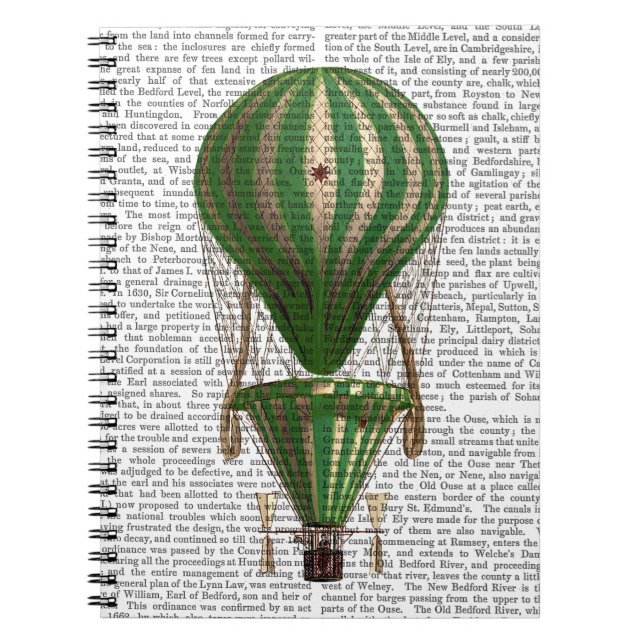 Cuaderno Globo de aire caliente en niveles Verde (Frente)