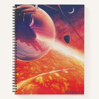 Cuaderno Globo de aire caliente extremo sobre el paisaje vo