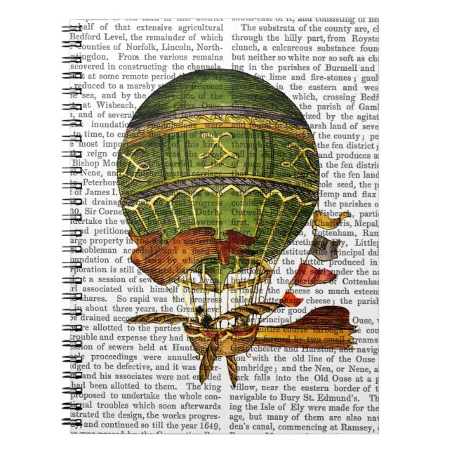 Cuaderno Globo de aire caliente verde (Frente)