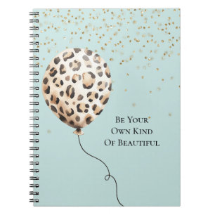 Cuaderno Globo de Impresión de Leopardo Azul de Cáscara de