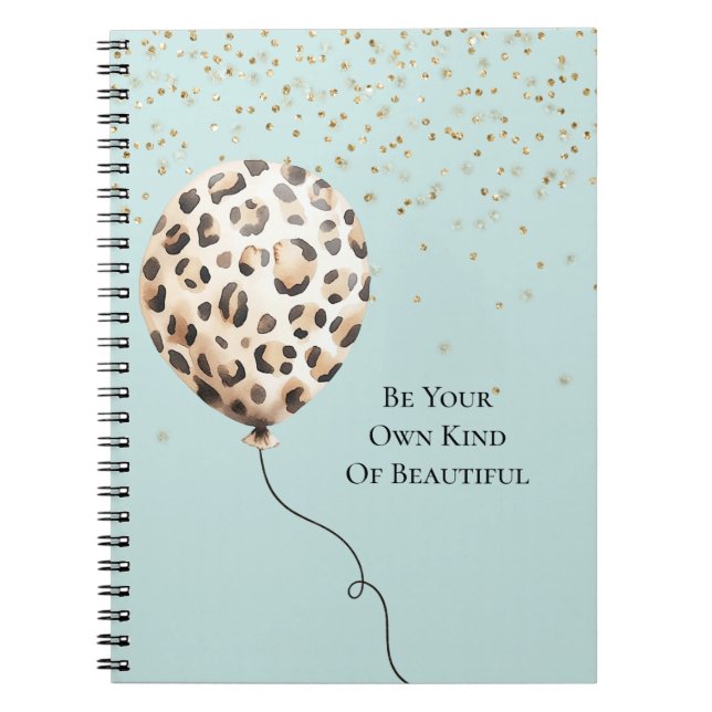 Cuaderno Globo de Impresión de Leopardo Azul de Cáscara de  (Frente)