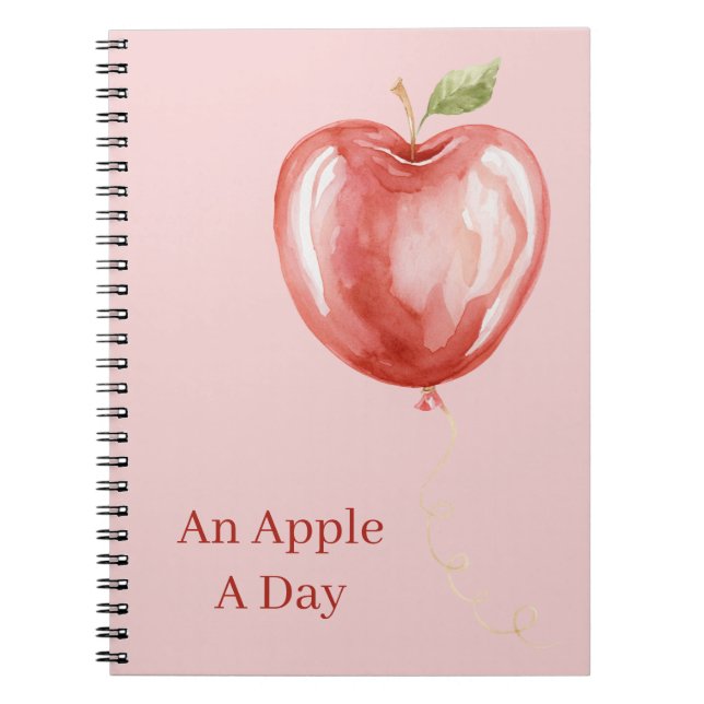 Cuaderno Globo de manzana roja rosa (Frente)