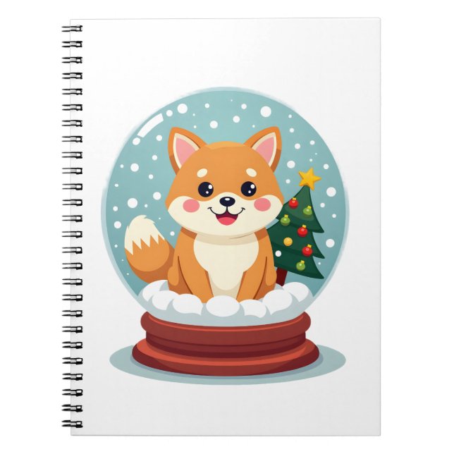 Cuaderno Globo de nieve de Shiba (Frente)