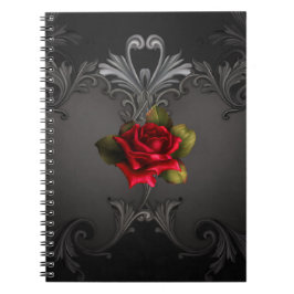 Cuaderno Globo Glamour Rosa Roja Ornamental Negro Gótico