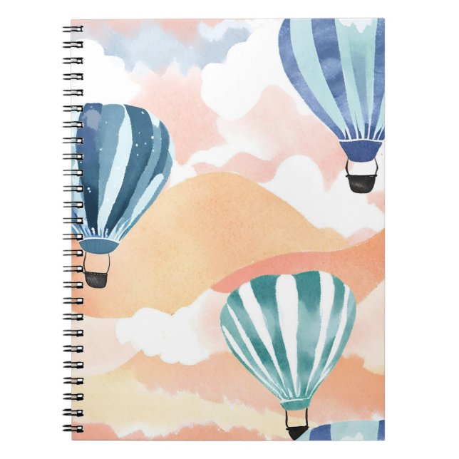 Cuaderno Globos Aerostáticos | Acuarela Pastel (Frente)