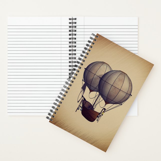 Cuaderno Globos aerostáticos Steampunk con barco (Interior)
