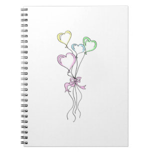 Cuaderno Globos cardíacos de colores pasteles