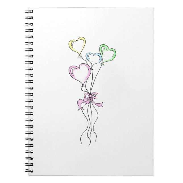 Cuaderno Globos cardíacos de colores pasteles (Frente)