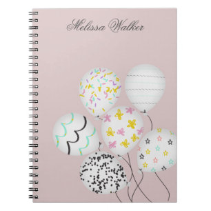 Cuaderno globos coloridos monograma lindo