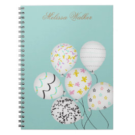 Cuaderno globos coloridos monograma lindo