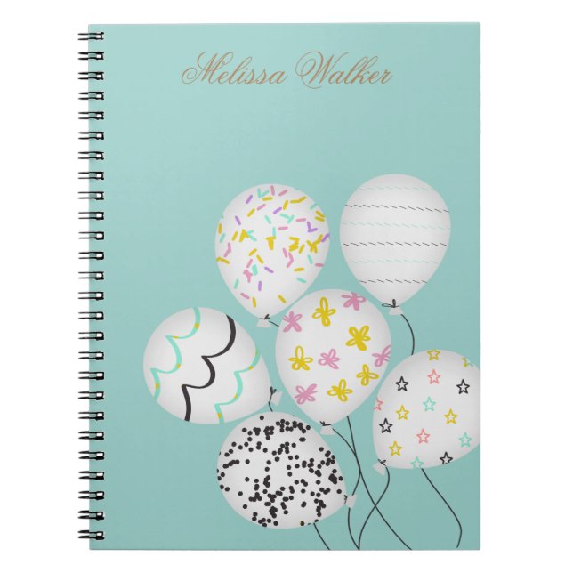 Cuaderno globos coloridos monograma lindo (Frente)