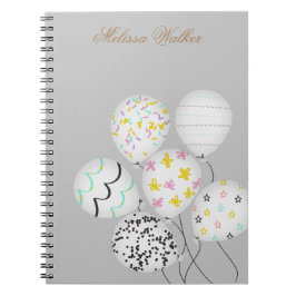Cuaderno globos coloridos monograma lindo