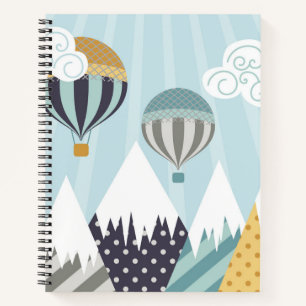 Cuaderno Globos de aire caliente azul