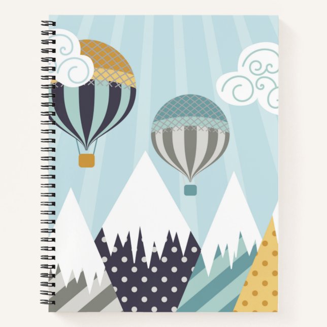 Cuaderno Globos de aire caliente azul (Anverso)