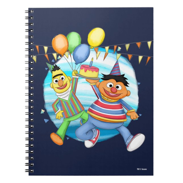 Cuaderno Globos de cumpleaños de Bert y Ernie (Frente)