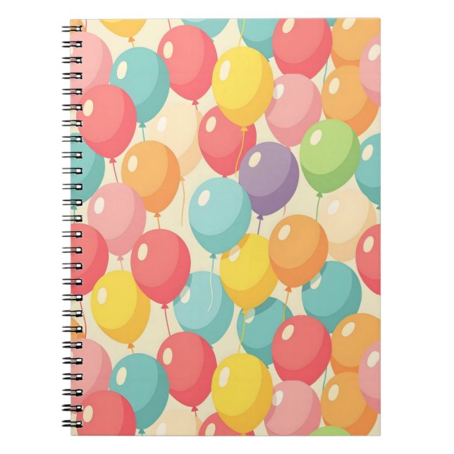 Cuaderno Globos de fiesta en diferentes colores (Frente)